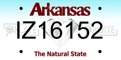 IZ16152 Arkansas License Plate