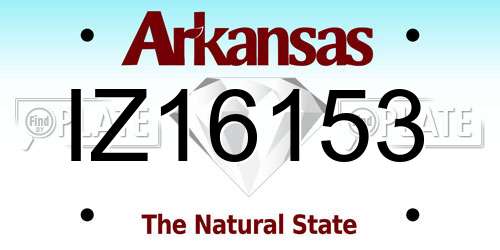 IZ16153 Arkansas License Plate