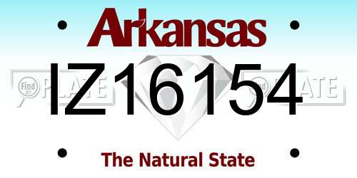 IZ16154 Arkansas License Plate