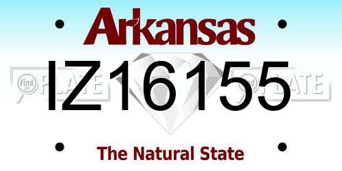 IZ16155 Arkansas License Plate