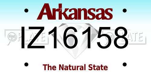 IZ16158 Arkansas License Plate