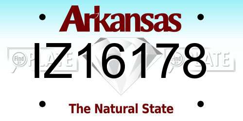 IZ16178 Arkansas License Plate
