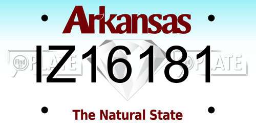 IZ16181 Arkansas License Plate