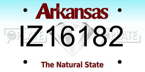 IZ16182 Arkansas License Plate