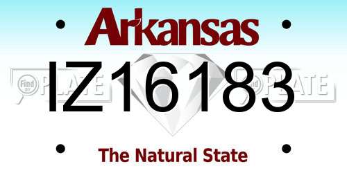 IZ16183 Arkansas License Plate