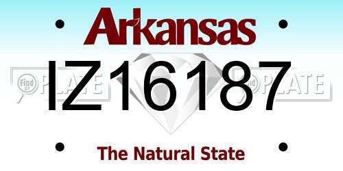 IZ16187 Arkansas License Plate