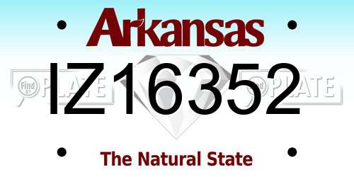 IZ16352 Arkansas License Plate