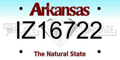 IZ16722 Arkansas License Plate