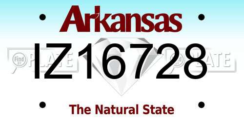 IZ16728 Arkansas License Plate