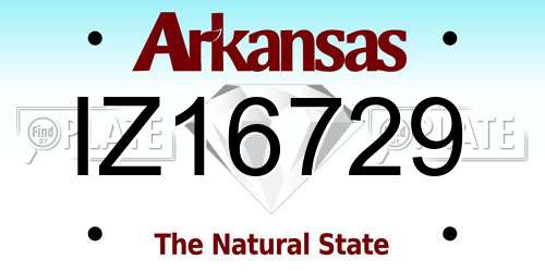 IZ16729 Arkansas License Plate