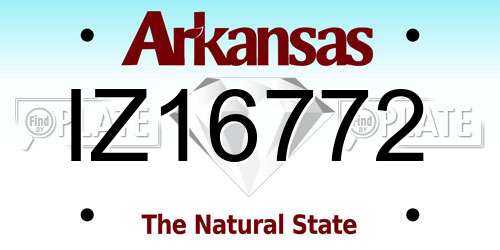 IZ16772 Arkansas License Plate