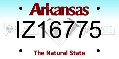 IZ16775 Arkansas License Plate