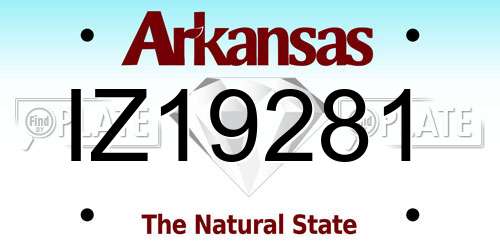IZ19281 Arkansas License Plate