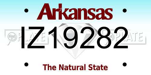 IZ19282 Arkansas License Plate