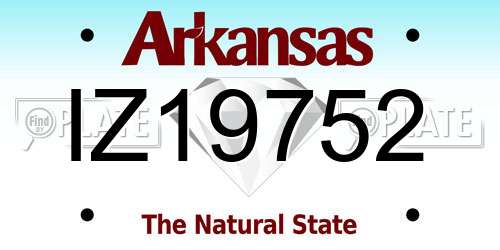 IZ19752 Arkansas License Plate