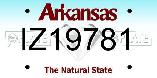 IZ19781 Arkansas License Plate
