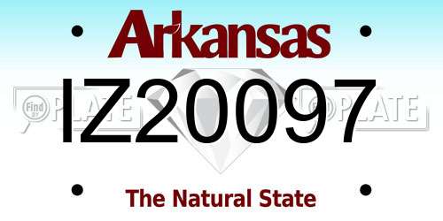 IZ20097 Arkansas License Plate