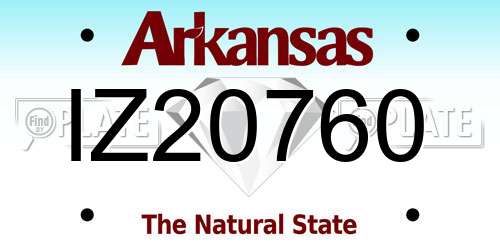 IZ20760 Arkansas License Plate