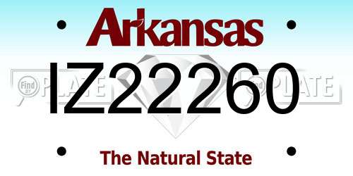 IZ22260 Arkansas License Plate