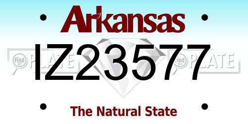 IZ23577 Arkansas License Plate