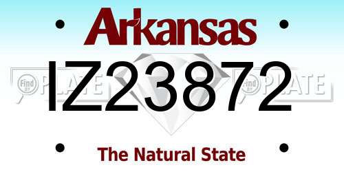 IZ23872 Arkansas License Plate