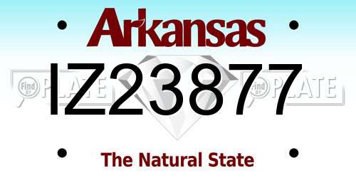 IZ23877 Arkansas License Plate