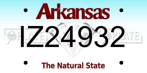IZ24932 Arkansas License Plate
