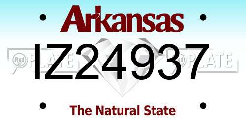 IZ24937 Arkansas License Plate