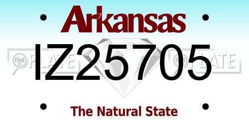 IZ25705 Arkansas License Plate