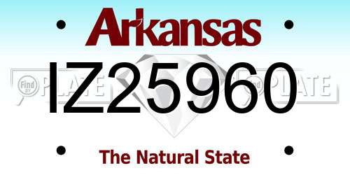 IZ25960 Arkansas License Plate
