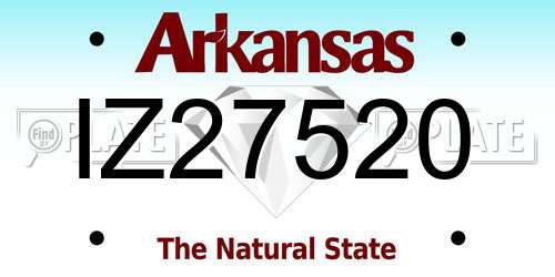 IZ27520 Arkansas License Plate