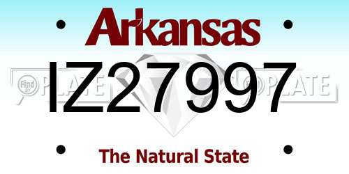 IZ27997 Arkansas License Plate