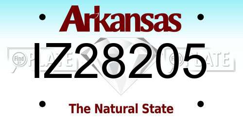 IZ28205 Arkansas License Plate