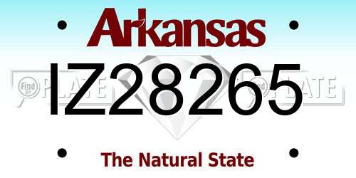 IZ28265 Arkansas License Plate