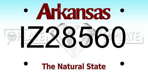 IZ28560 Arkansas License Plate