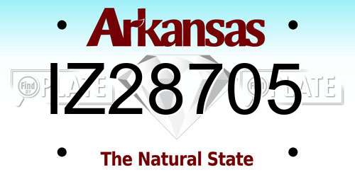 IZ28705 Arkansas License Plate
