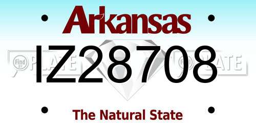 IZ28708 Arkansas License Plate