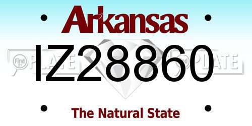 IZ28860 Arkansas License Plate