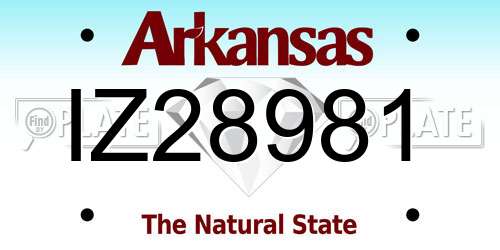 IZ28981 Arkansas License Plate