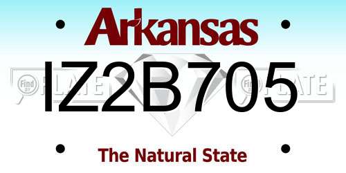 IZ2B705 Arkansas License Plate