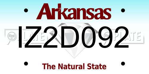IZ2D092 Arkansas License Plate