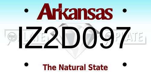 IZ2D097 Arkansas License Plate