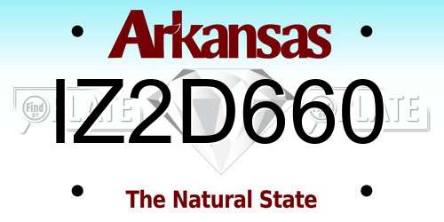 IZ2D660 Arkansas License Plate