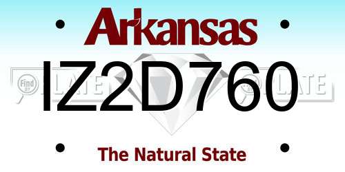 IZ2D760 Arkansas License Plate