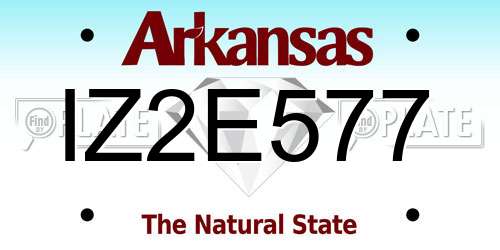 IZ2E577 Arkansas License Plate