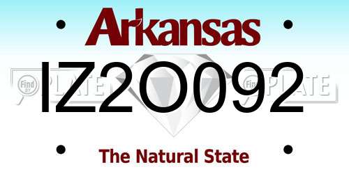IZ2O092 Arkansas License Plate