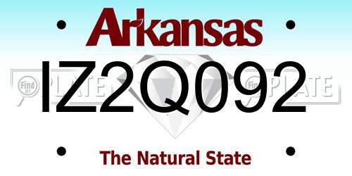IZ2Q092 Arkansas License Plate