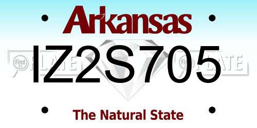 IZ2S705 Arkansas License Plate
