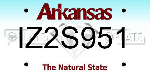 IZ2S951 Arkansas License Plate