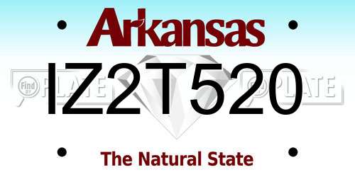 IZ2T520 Arkansas License Plate